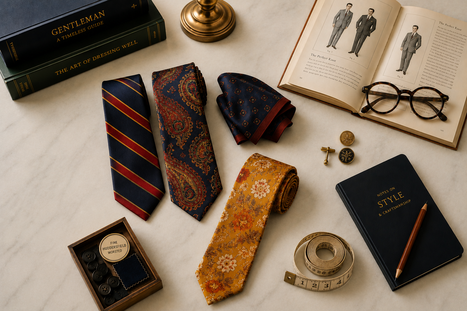 Detail of a carefully selected pre-loved silk tie